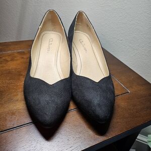 Chinese Laundry slide on shoes black suede size 10M TCB-005 pre-owned